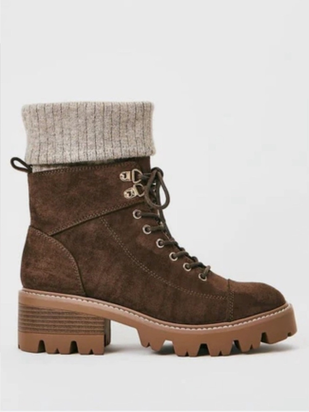 JustFab Women Boots Cold Madrid Color Brown CUBB /OATMEAL Size US 7.5 - Picture 3 of 8